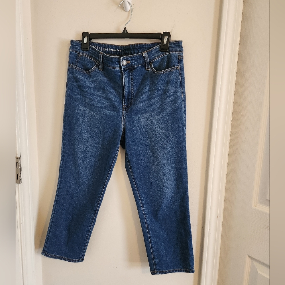 Talbots Women's Blue Denim Straight Crop Jeans Size 10P